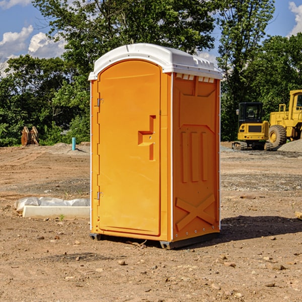 how often are the portable restrooms cleaned and serviced during a rental period in Callender Iowa